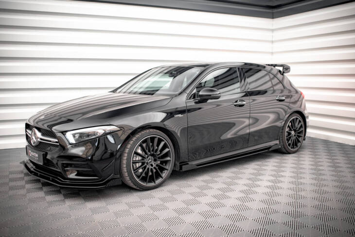 Street Pro Side Skirts Diffusers + Flaps Mercedes A35 AMG / AMG-Line Aero Pack W177 - immagine 4