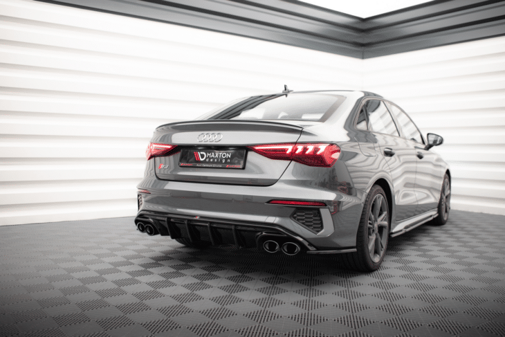 Rear Valance + Exhaust Ends Imitation Audi A3 S-Line Sedan 8Y - immagine 2